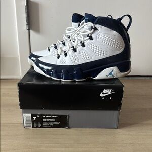 Nike Air Jordan 9 Retro Men Shoes - White and Blue
